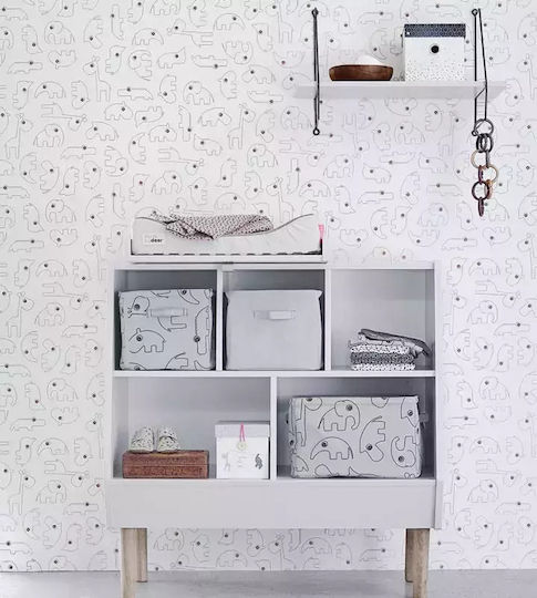 Done by Deer Tapet Pentru Copii Contour Negru / Alb L1000xÎ53cm