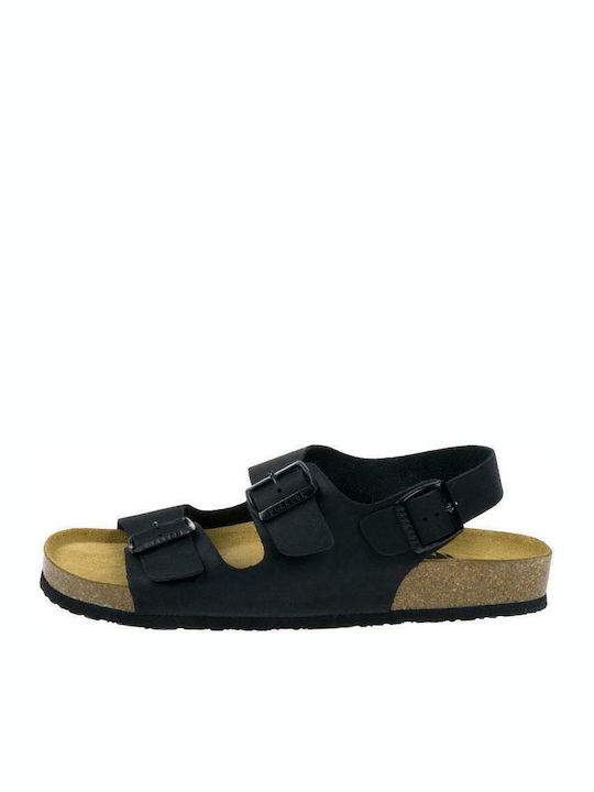 Plakton Men's Leather Sandals Black