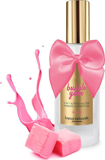 Bijoux Indiscrets Bubblegum 2 in 1 Silicone Massage & Intimate gel Lubricant Gel Strawberry 100ml