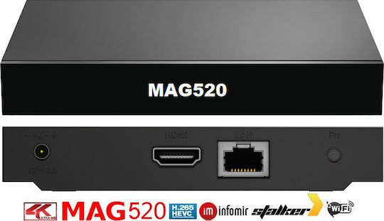 Infomir TV Box MAG520w3 4K UHD με WiFi USB 2.0 / USB 3.0 1GB RAM και 4GB Αποθηκευτικό Χώρο με Λειτουργικό Linux