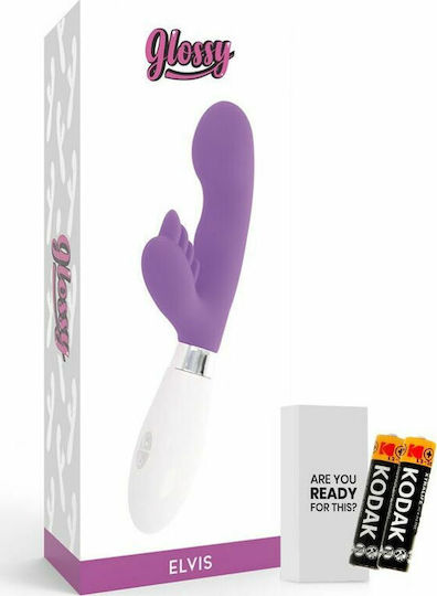 Glossy Elvis Vibrator Kaninchen 12cm Purple