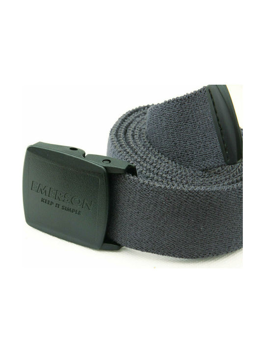 Emerson Men's Fabric Webbing Belt Wide Elastic Belt Ebony