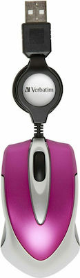 Verbatim Go Mini Wired Mini Mouse Hot Pink