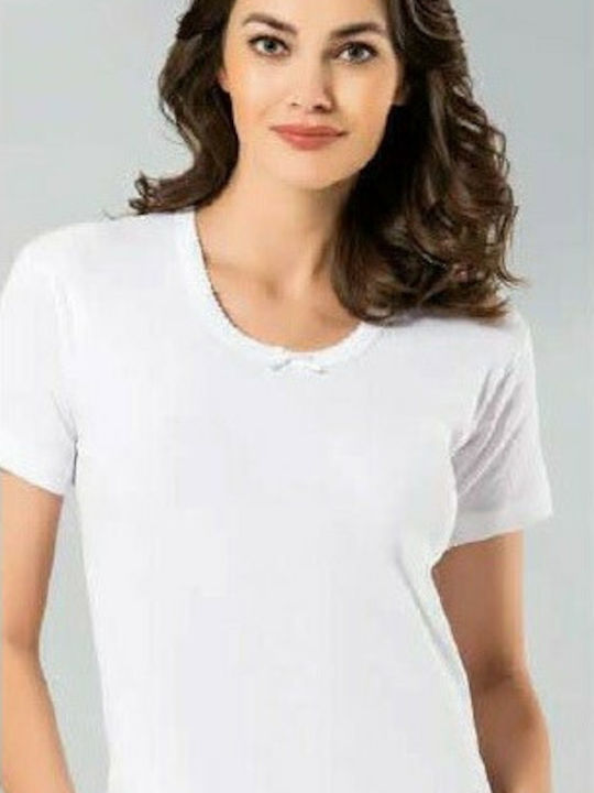 Namaldi Women's Short Sleeve Cotton T-Shirt White