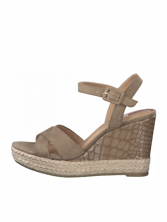 Damenplattformen Beige