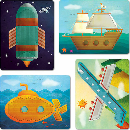 Svoora Building Blocks Composition Shapes and 4 Cards Exploration for 4+ Years 80 Pieces