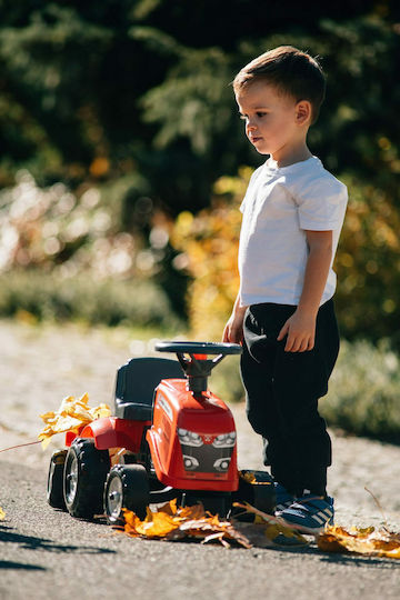 Kinderfahrzeug mit Traktor Massey Ferguson Fuß zu Boden mit Anhänger und Pedal Rote für 1+ Jahre
