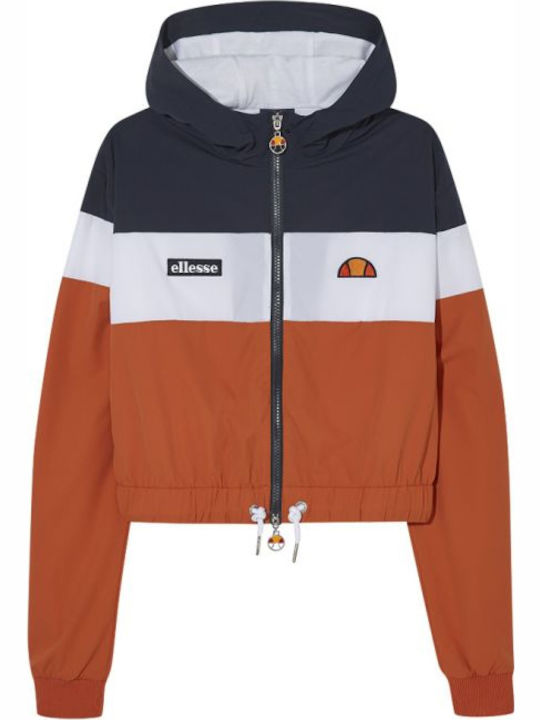 Sambry Women's Short Sports Jacket for Spring or Autumn with Hood Orange