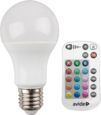 Avide ASG27RGBW-9W-RC Smart LED Bulb 9W for Socket E27 and Shape A60 RGBW 806lm Dimmable