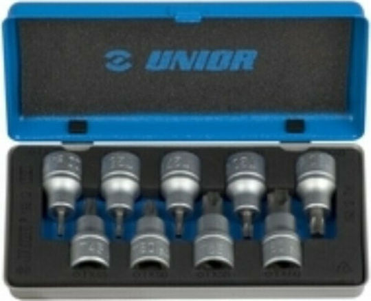 Unior Карудаки Torx с Каре Приемник 1/2" Комплект 9бр