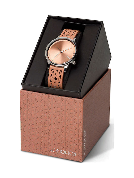 Komono Watch with Brown Leather Strap