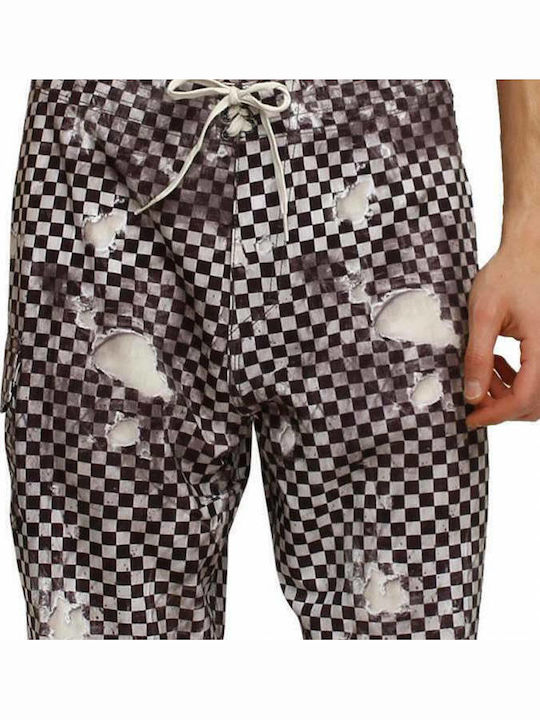 Era Stretch Ανδρικό Μαγιό Βερμούδα Black / White με Σχέδια