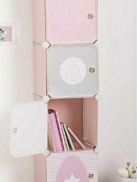 Atmosphera Toy Storage System made of Plastic Pink 34x32x140cm 4pcs