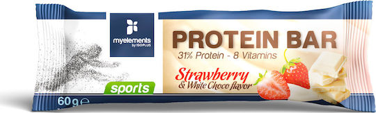 My Elements Sports Batoane cu 31% Proteină & Aromă Căpșună Albă Ciocolată 12x60gr