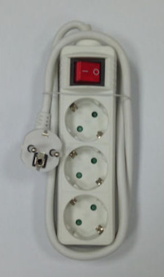 Oscar Plus Power Strip 3 Positions with Switch and Cable 1.5m