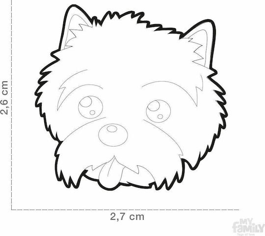 My Family Friends Westie Hund-Identifikationsmarke Weiß Metall Personalisierung