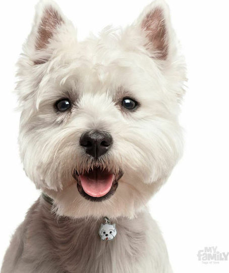 My Family Friends Westie Hund-Identifikationsmarke Weiß Metall Personalisierung