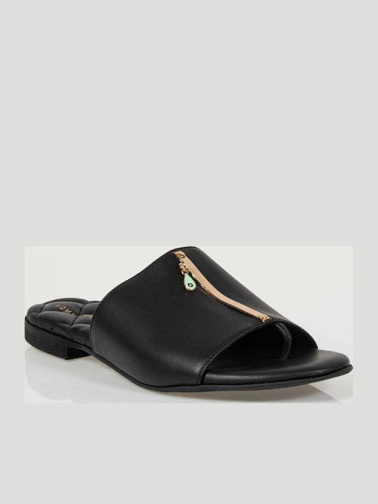KK02 Sandale Casual Damă Din Piele Negre