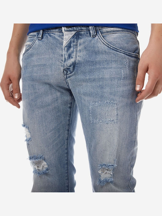 Herren Jeanshosen Elastisch Slim Fit Hellblau