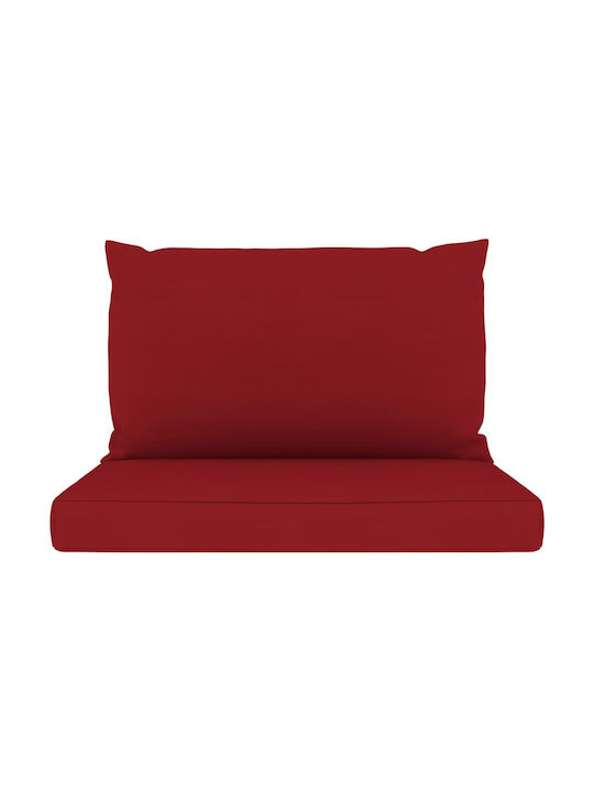 vidaXL Pallet Sofa Cushion Burgundy 2pcs