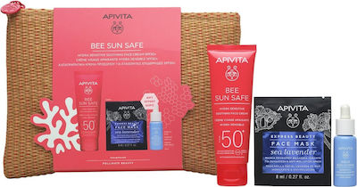 Apivita Bee Sun Safe Hydra Σετ με Αντηλιακή Κρέμα Προσώπου, Serum & Νεσεσέρ