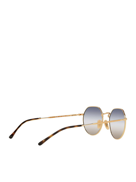 Ray Ban Jack Unisex Sonnenbrille mit Gold Metall Gestell und Mehrfarbig Verlaufsfarbe Linse RB3565 001/GD