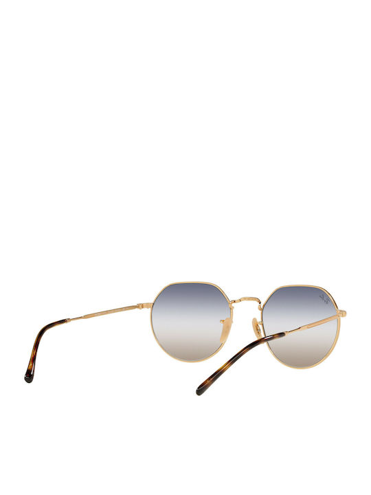 Ray Ban Jack Unisex Sonnenbrille mit Gold Metall Gestell und Mehrfarbig Verlaufsfarbe Linse RB3565 001/GD