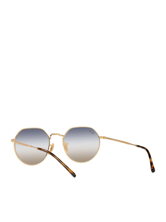 Ray Ban Jack Unisex Sonnenbrille mit Gold Metall Gestell und Mehrfarbig Verlaufsfarbe Linse RB3565 001/GD