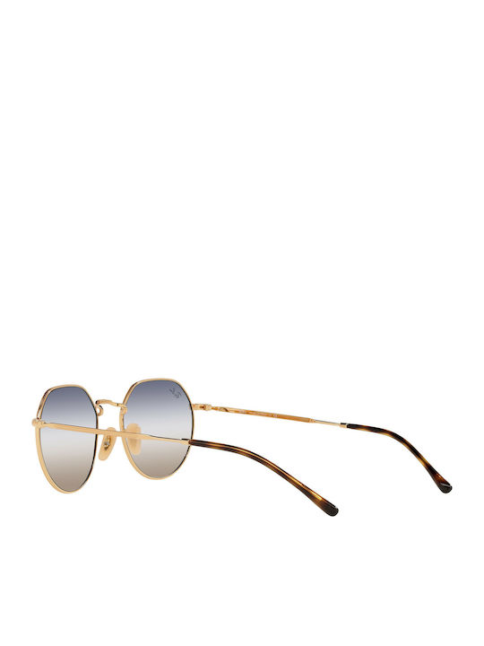 Ray Ban Jack Unisex Sonnenbrille mit Gold Metall Gestell und Mehrfarbig Verlaufsfarbe Linse RB3565 001/GD