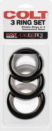Calexotics Colt 3 Ring Set Pliable Rubber 8cm Black