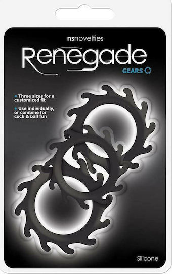 Ns Novelties Renegade Gears Черен Пръстен За Пенис