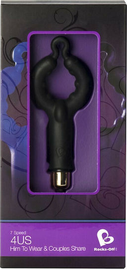 Rocks Off 4US Vibrating Cock Ring Cock Black