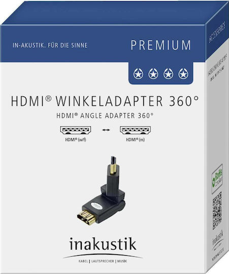 Inakustik 0045217 Convertor HDMI Masculin În HDMI Masculin 1 Bucată
