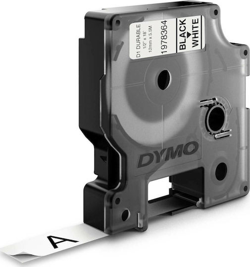 Dymo Ταινία Ετικετογράφου 5.5m x 12mm σε Λευκό Χρώμα Συμβατή με Dymo D1, Dymo Rhino/IND