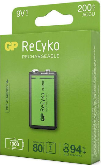 GP Batteries ReCyko Baterie Reîncărcabilă 9V Ni-MH 200mAh 1buc