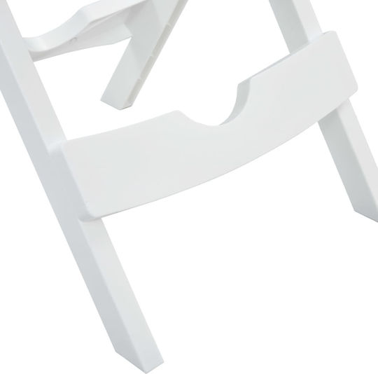 Outdoor Dinner Foldable Polypropylene Table White 45.5x38.5x50cm
