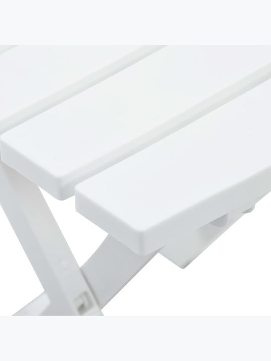 Outdoor Dinner Foldable Polypropylene Table White 45.5x38.5x50cm
