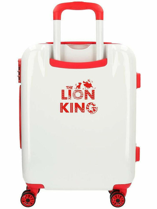Disney Lion King Children's Cabin Travel Suitcase Hard White with 4 Wheels Height 55cm