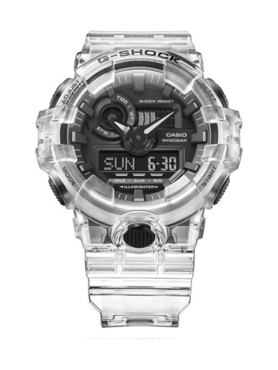 Casio G-Shock Analog/Digital Men's Watch 53mm Chronograph Battery with White Rubber Strap
