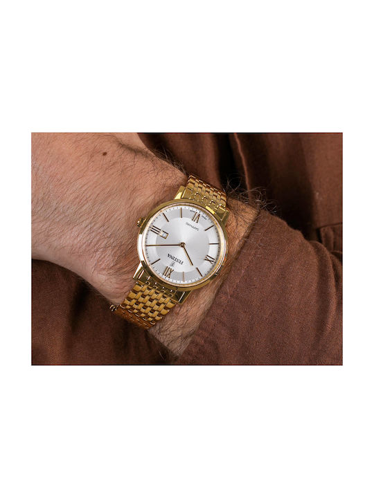 Festina Watch Battery with Gold Metal Bracelet