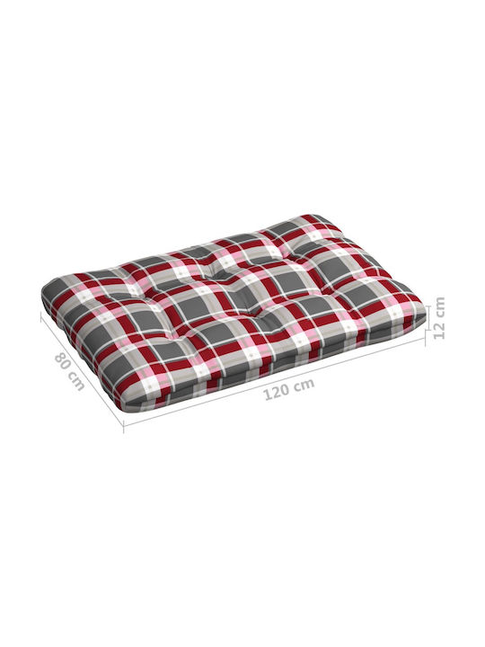 vidaXL Pernă pentru Canapea de Paletă Red Plaid 120x80cm. 314421