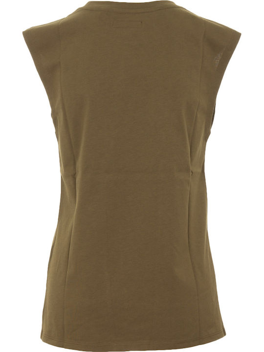 Superdry Military Damen Sommer Bluse Baumwolle Ärmellos Khaki