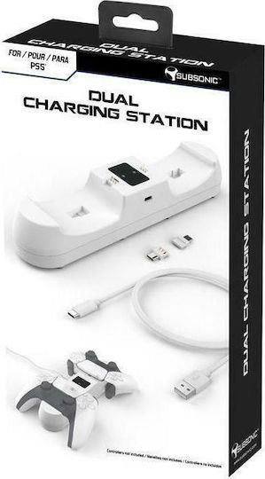 Subsonic Dual Charging Dock Drop Controller-Ladestation 2 Controller PS5 Weiß