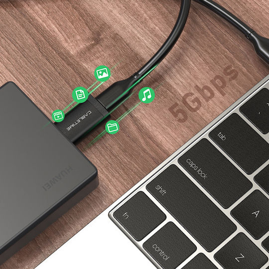 Cabletime C28 Μετατροπέας USB-A male σε USB-C female Γκρι 1τμχ