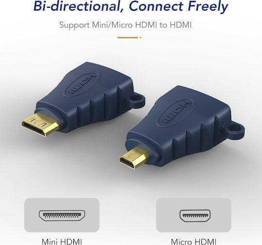 Cabletime AV599 Μετατροπέας micro HDMI male σε HDMI female Μπλε 1τμχ
