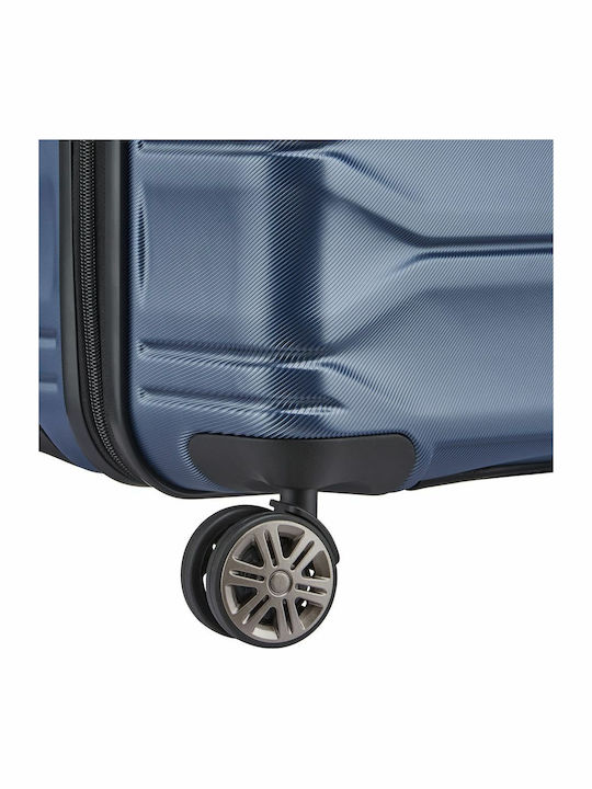 Delsey Meteor Large Hard Blue Travel Suitcase with 4 Wheels Height 78cm