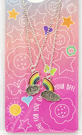 Gama Brands Double Necklace with Colorful Hearts Best Friends Rainbow Jewelry Game Best Friends Rainbow