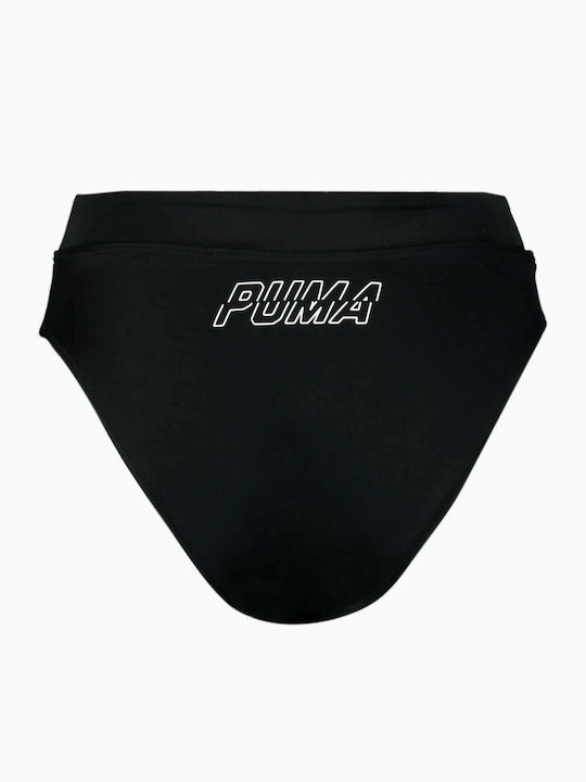 Bikini Slip Hohe Taille Schwarz