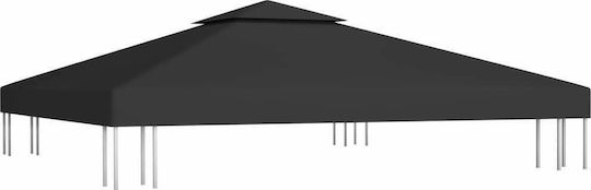vidaXL Κάλυμμα για Κιόσκι Μαύρο με Επίστρωση PVC 3x3m