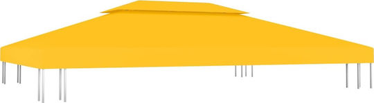 vidaXL Acoperiș Pentru Foișor 2 Niveluri 310gr/m² Galben Cu Acoperire PVC 3x4m